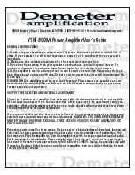 Preview for 2 page of Demeter Amplification VTHF-300M User Manual