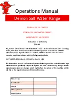 Demon International HURRICANE D1 SALT WATER Operation Manual preview