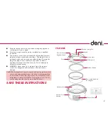 Preview for 3 page of Deni 9760 Instructions For Proper Use And Care Manual