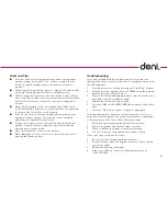 Preview for 9 page of Deni 9760 Instructions For Proper Use And Care Manual