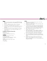 Preview for 13 page of Deni 9760 Instructions For Proper Use And Care Manual