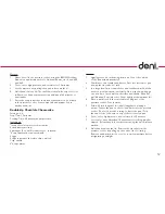 Preview for 13 page of Deni 9780 Instructions For Proper Use And Care Manual