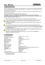 Preview for 3 page of Denios bio.x T700 User Manual