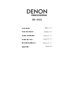 Предварительный просмотр 1 страницы Denon Professional DN-106S User Manual