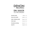 Предварительный просмотр 1 страницы Denon Professional DN-300CR Quick Start Manual