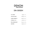 Denon Professional DN-300DH User Manual preview