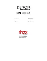 Denon Professional DN-306X Manual preview