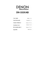 Предварительный просмотр 1 страницы Denon Professional DN-333XAB User Manual