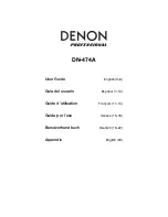 Предварительный просмотр 1 страницы Denon Professional DN-474A User Manual