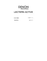 Предварительный просмотр 1 страницы Denon Professional Lectern Active User Manual