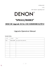 Preview for 1 page of Denon 8500E2 Operation Manual