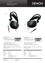 Denon AH-D301 Specification Sheet preview