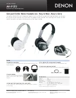 Preview for 1 page of Denon AH-P372K - Headphones - Binaural Product Sheet