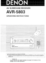 Предварительный просмотр 1 страницы Denon AV Surround Receiver AVR-5803 Operating Instructions Manual