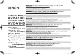 Предварительный просмотр 1 страницы Denon AVC-A1HD Owner'S Manual