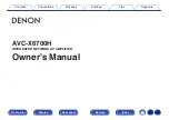 Предварительный просмотр 1 страницы Denon AVC-X6700H Owner'S Manual