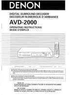 Предварительный просмотр 1 страницы Denon AVD-2000 Operating Instructions Manual