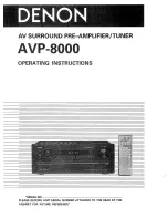 Предварительный просмотр 1 страницы Denon AVP-8000 Operating Instructions Manual