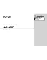 Предварительный просмотр 1 страницы Denon AVP-A1HDE Owner'S Manual