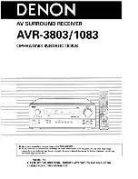 Предварительный просмотр 1 страницы Denon AVR-1083 Operating Instructions Manual