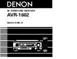 Denon AVR-1602 (French) Manuel D'Utilisation preview