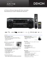 Предварительный просмотр 1 страницы Denon AVR-1708 Brochure & Specs