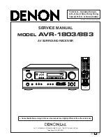 Предварительный просмотр 1 страницы Denon AVR-1803/883 Service Manual