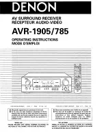 Предварительный просмотр 1 страницы Denon AVR-1905/785 Operating Instructions Manual