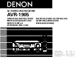 Предварительный просмотр 1 страницы Denon AVR-1905 Operating Instructions Manual