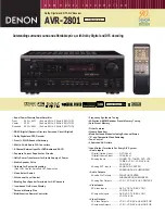 Preview for 1 page of Denon AVR-2801 Brochure & Specs