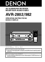 Preview for 1 page of Denon AVR-2802/982 Operating Instructions Manual