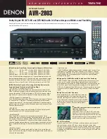 Denon AVR-2803 Brochure & Specs предпросмотр