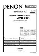 Предварительный просмотр 1 страницы Denon AVR-2807 Service Manual