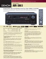 Предварительный просмотр 1 страницы Denon AVR-3803 Specifications