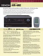 Предварительный просмотр 1 страницы Denon AVR-4802 Brochure & Specs