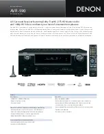 Предварительный просмотр 1 страницы Denon AVR-590 Specifications