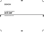 Denon AVR-687 Operating Instructions Manual предпросмотр