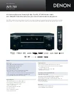 Предварительный просмотр 1 страницы Denon AVR 789 - AV Receiver Product Sheet