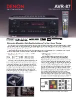 Предварительный просмотр 1 страницы Denon AVR-87 Datasheet