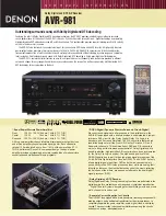 Denon AVR-981 Specifications предпросмотр