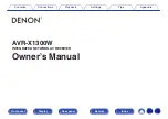 Preview for 1 page of Denon AVR-X1300W Owner'S Manual