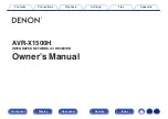 Denon AVR-X1500H Owner'S Manual предпросмотр