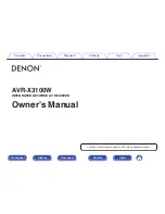 Denon AVR-X3100W Owner'S Manual preview