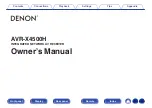 Denon AVR-X4500H Owner'S Manual preview