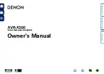 Предварительный просмотр 1 страницы Denon AVR-X500 Owner'S Manual