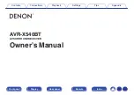 Denon AVR-X540BT Owner'S Manual предпросмотр