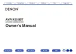 Denon AVR-X550BT Owner'S Manual preview