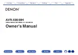 Preview for 1 page of Denon AVR-X8500H Owner'S Manual
