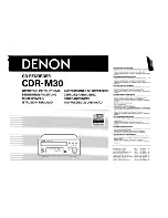 Предварительный просмотр 1 страницы Denon CDR-M30 Operating Instructions Manual