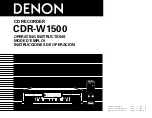 Denon CDR W1500 - CD Player / Recorder Operating Instructions Manual preview